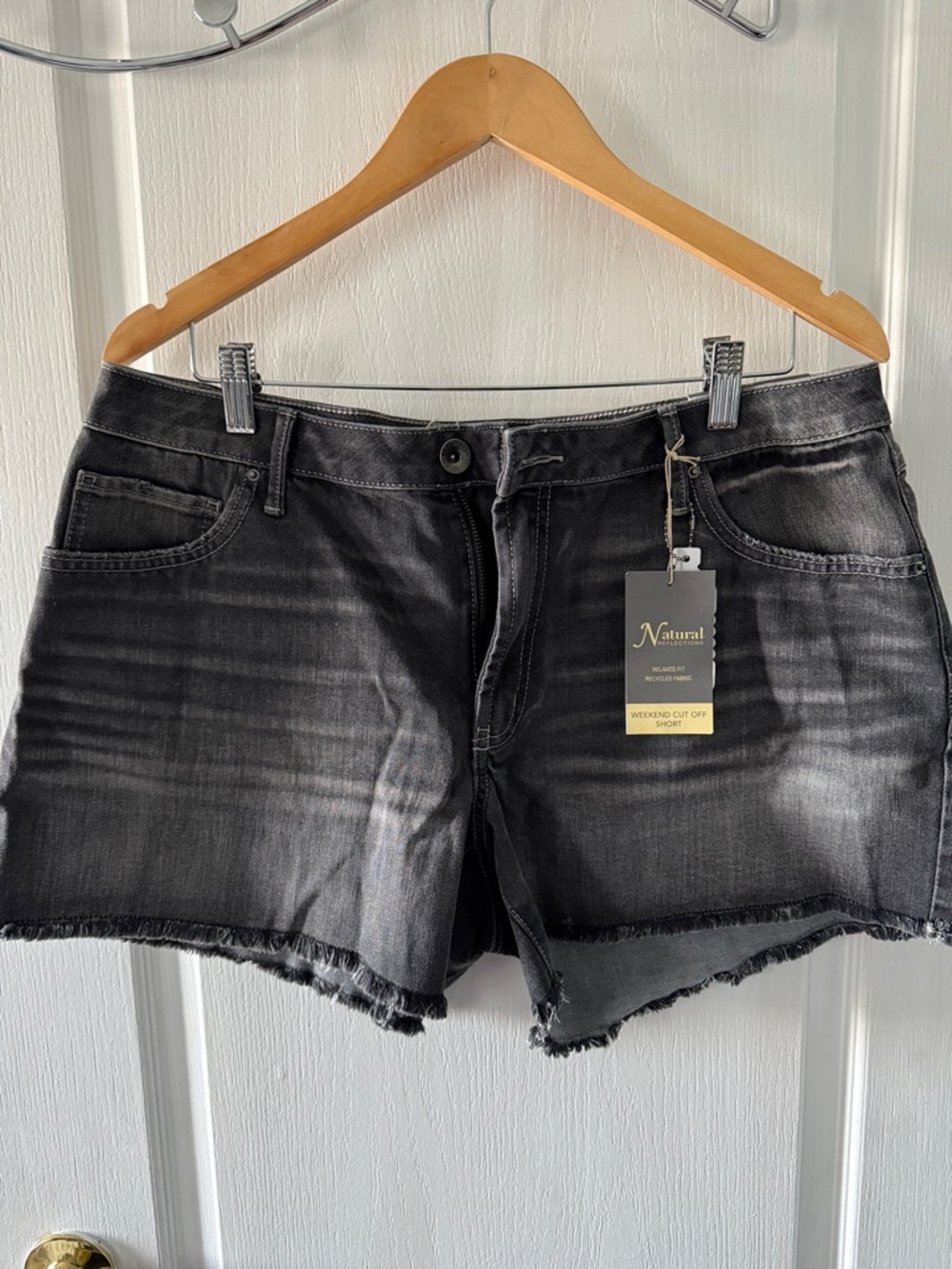 Black denim cutoff style shorts size 16